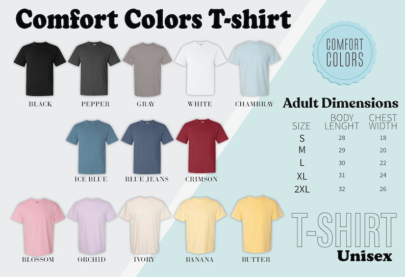 a t - shirt with different colors and sizes