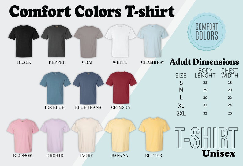 a t - shirt with different colors and sizes