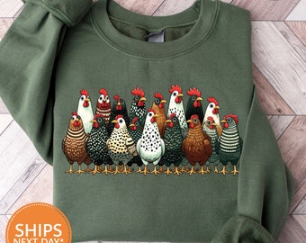Chicken Sweatshirt | Funny Farmer Farm Hoodie | Mothers Day Chicken Sweatshirt | Women Chicken Sweatshirt | Love Chickens Animal Sweatshirt