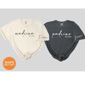 Camiseta de madrina personalizada / Camiseta de padrino de colores cómodos / Regalo de propuesta de padrino personalizado / Camiseta de padrino y madrina / Regalo de madrina española