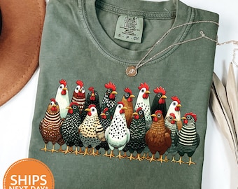 Chicken Tshirt | Comfort Colors Mothers Day Chicken Shirt | Women Chicken Tee | Love Chickens Animal Tshirt | Funny Farmer Gift | Farm Shirt