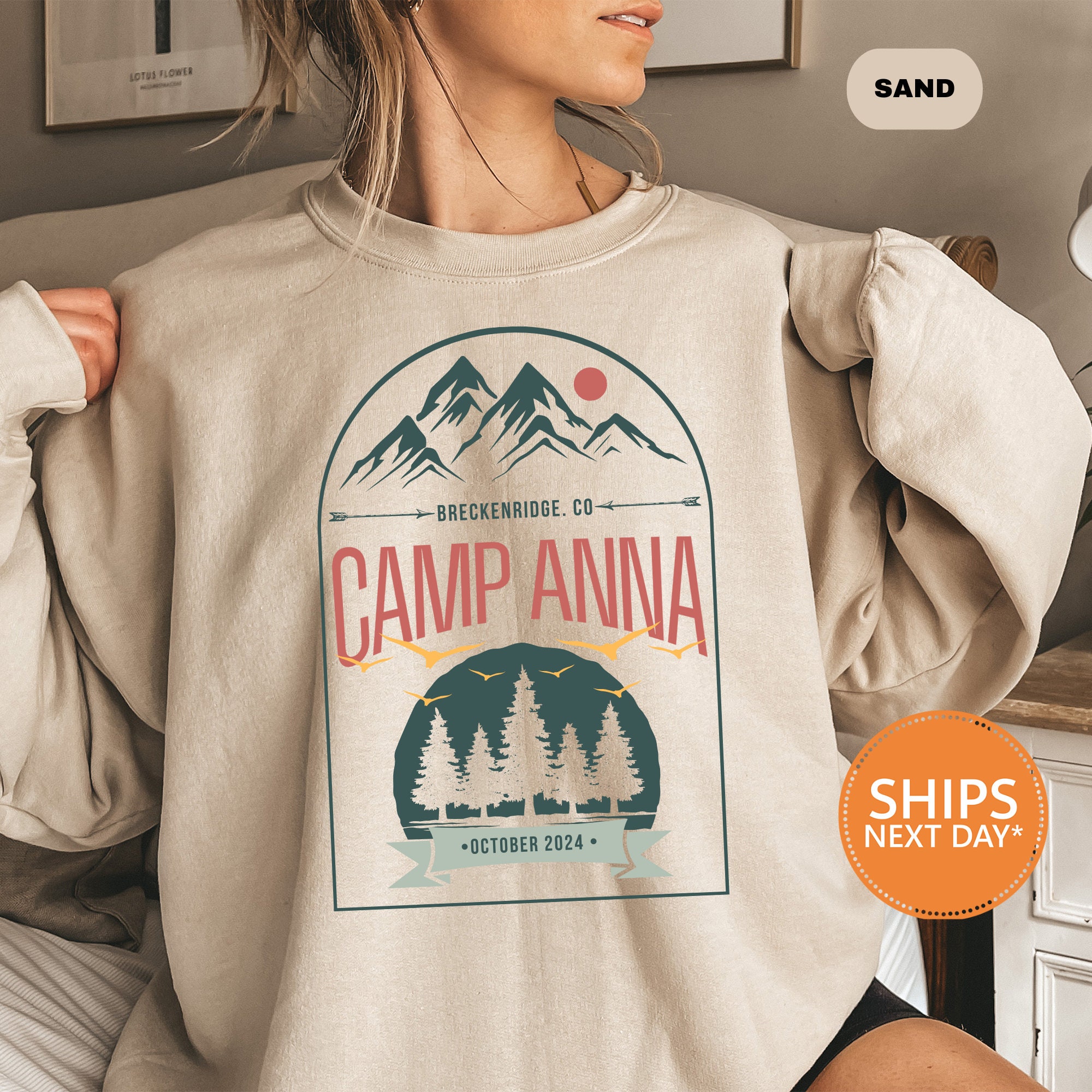 Custom Vintage Camp Bachelorette Sweatshirt | Camping Bachelorette Party | Mountain Bride Crewneck | Retro Lake Themed Bridal Party Hiking
