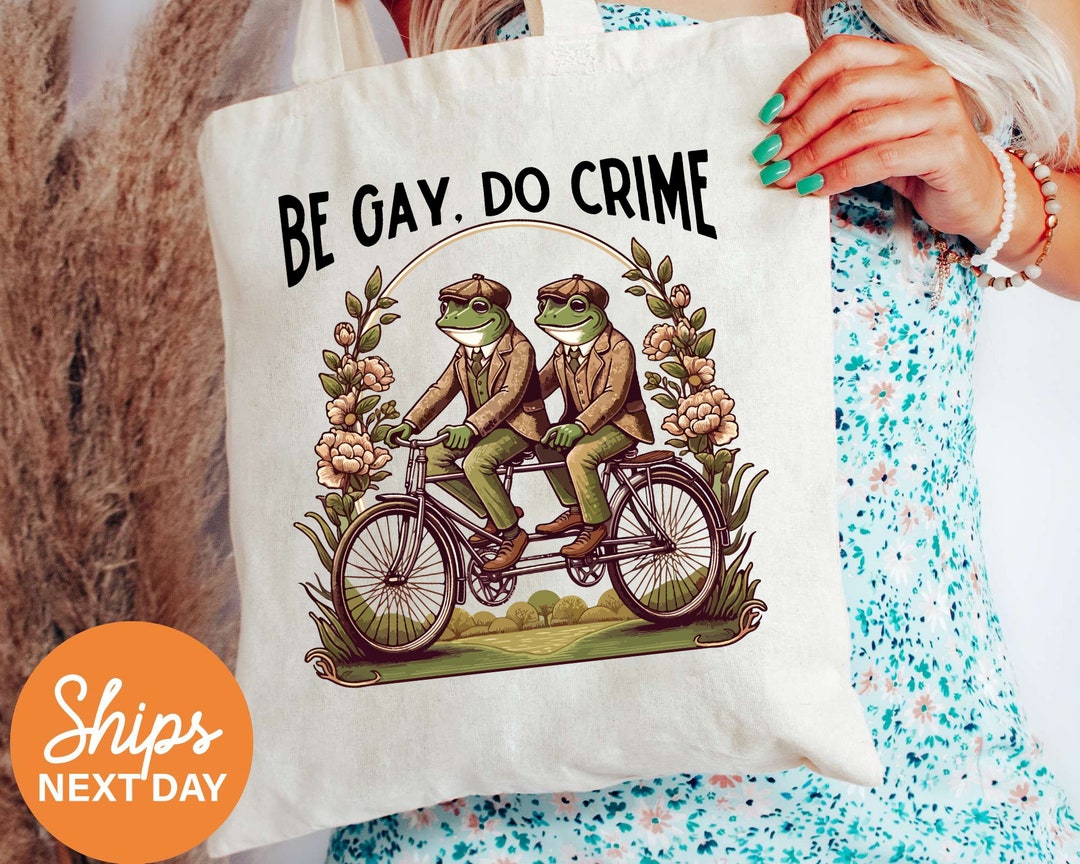 Be Gay Do Crime Tote Bag Frog and Toad Tote Bag Cottagecore Aesthetic ...