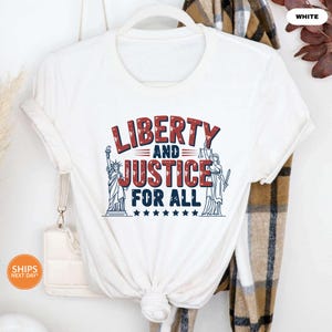 Liberty and Justice For All Shirt | Comfort Colors Patriotic T-Shirt | 4th of July Shirt |American Pride Shirt | USA Independence Day TShirt