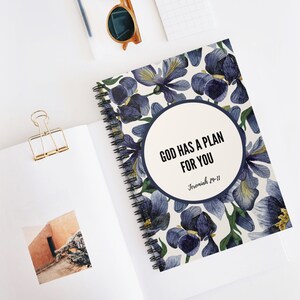Dieu a un plan pour vous, Jean 29 : 11, Bible Verse Journal, Bible Verses Cahier à spirale