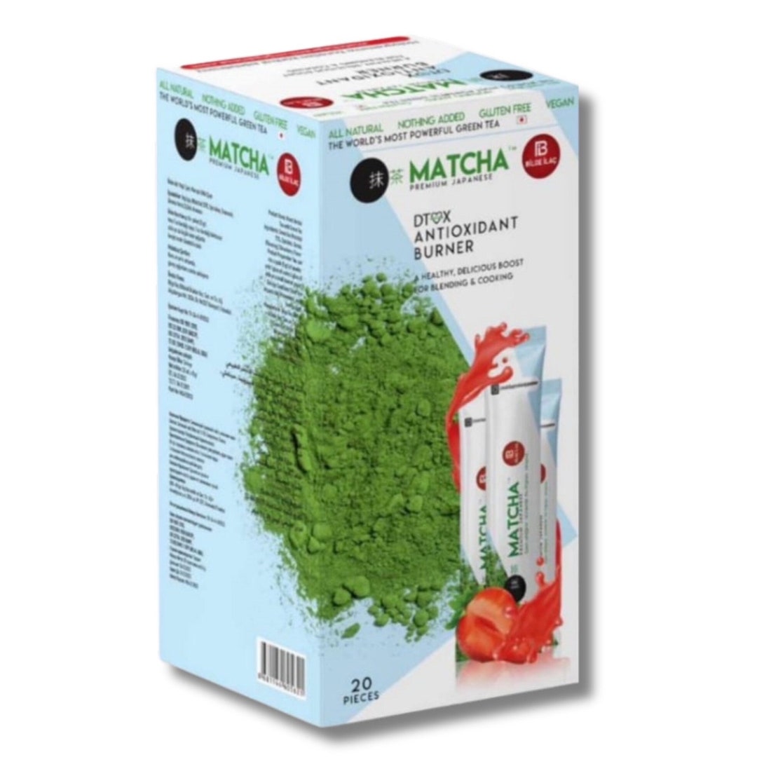 Green Matcha, Strawberry Flavored, Matcha Form Tea, Detox Antioxidant