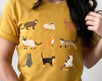 Cat Shirt, Comfort Colors, Animal Lover Shirt, Vintage, Kitty