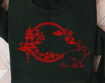 Chinese New Year 2023 TShirt, Lunar New Year Party, Happy New Year Shirt, Year of the Rabbit 2023 Sweatshirt, Chinese Rabbit Graphic Tees