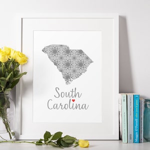 South Carolina State Floral Digital Download | Wall Art 16x20, 8x10 Printable | Flower Botanical Print for Canvas or Framed Art