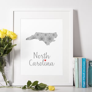 North Carolina State Floral Digital Download | Wall Art 16x20, 8x10 Printable | Flower Botanical Print for Canvas or Framed Art