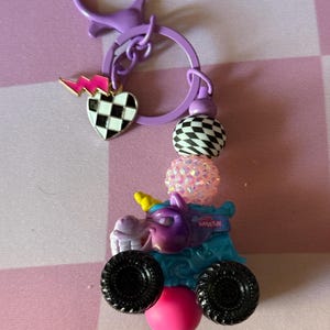 Custom Monster Jam Keychains | Personalized Monster Truck Keychains | Perfect for Backpacks, Bags, and Gifts sparkle smash (19)