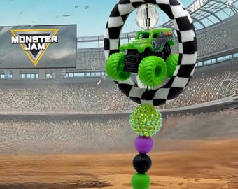 Custom Monster Truck Car Charm: Personalized Mirror Accessory