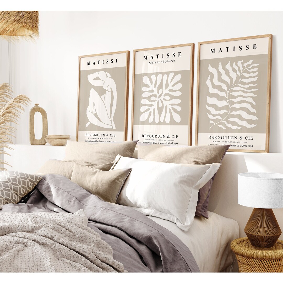 Matisse Set of 3 Wall Art Prints 3 Panel Neutral Beige Art Set Home ...