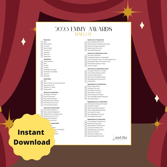 Emmy 2024 Printable Ballot Blank Yetty Katharyn