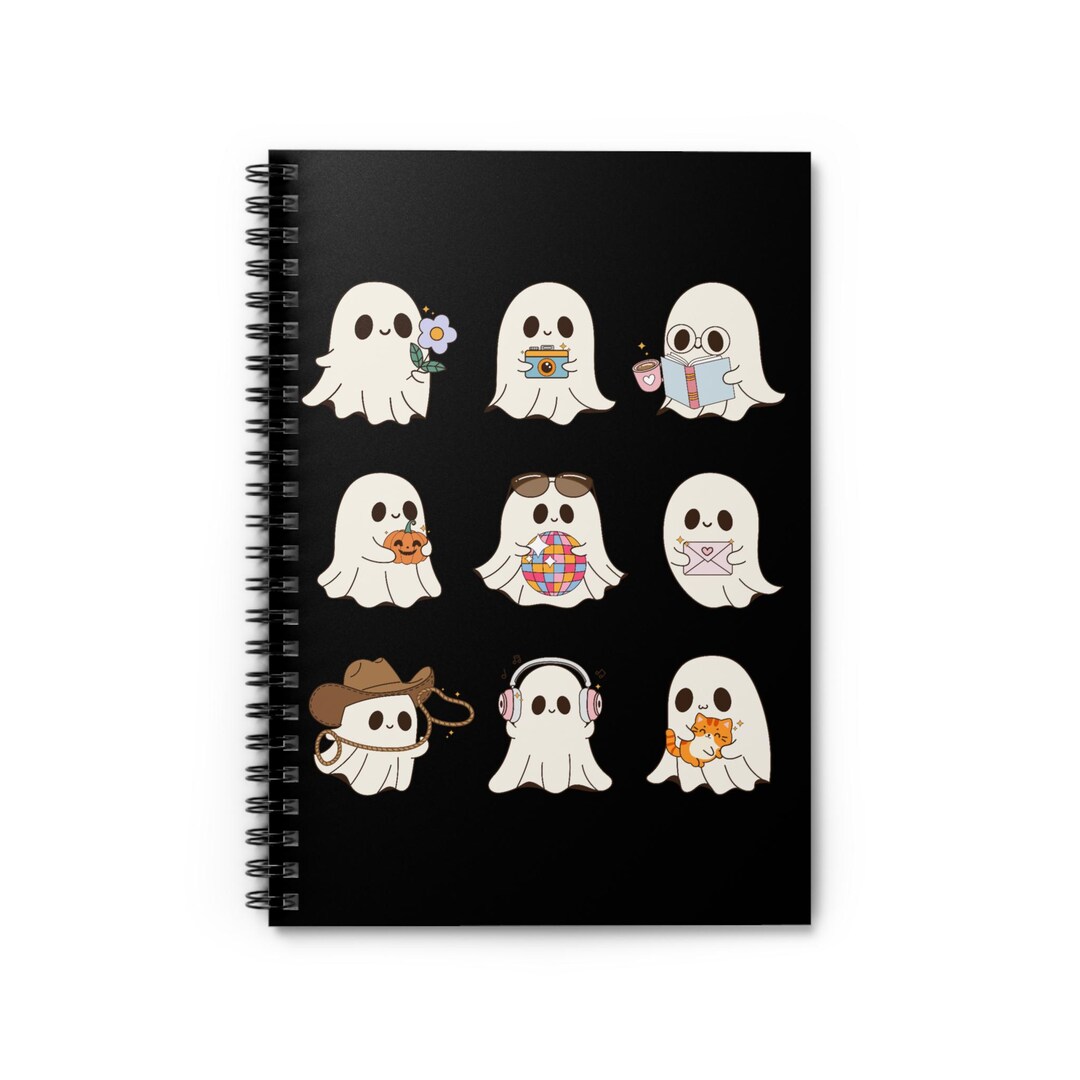Cute Ghost-themed Spiral Notebook | Boo-tiful Stationery for Note ...