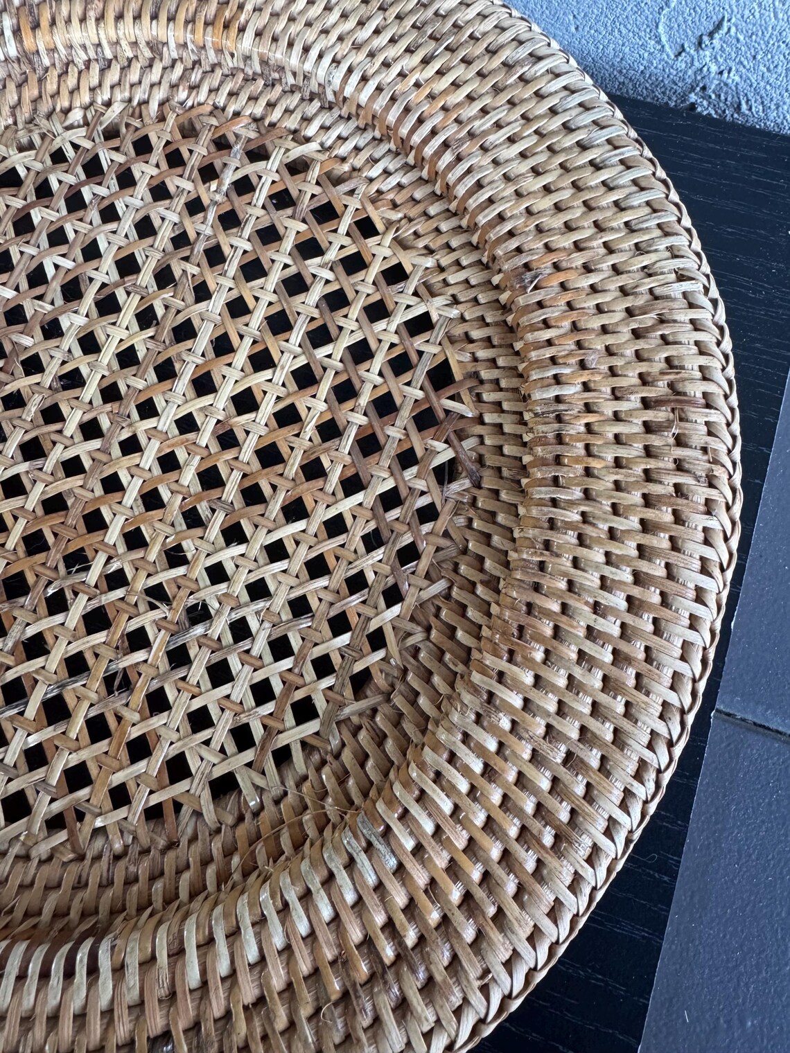 Handwoven Rattan Chargers | Rustic Round Placemats | Boho Farmhouse ...