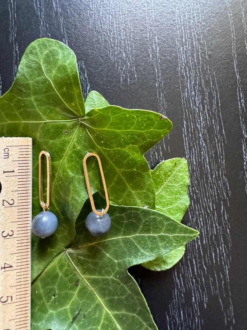 Natural Burmese Jade Earring, Natural Jade & 14K Goldwrapped Copper