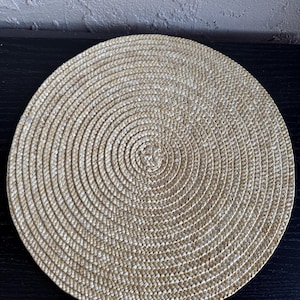 Handwoven Straw Placemats | Round Woven Table Mats | Rustic Farmhouse Table Decor | Boho Dining Accessories