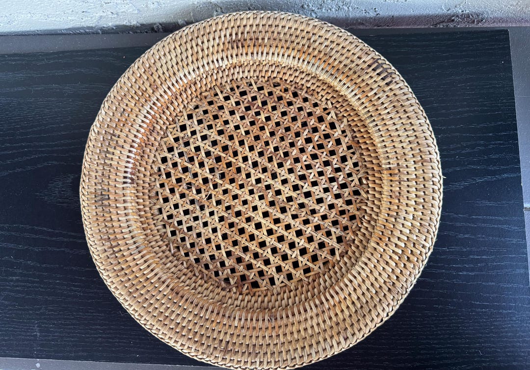 Handwoven Rattan Chargers | Rustic Round Placemats | Boho Farmhouse ...