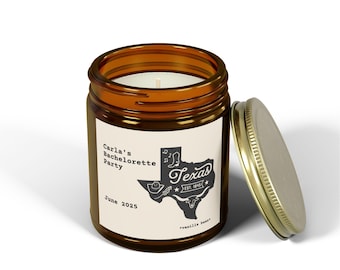 Personalized Texas Bachelorette Party Candle, Unique Favors