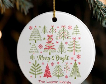 パーソナライズされたセラミッククリスマスオーナメント、明るく楽しい家族の記念品