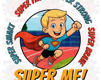 Blond pojke superhjälte: Tecknad SVG PNG Cricut Design