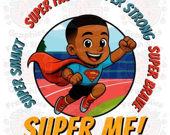 Black Boy Magic Superhero SVG: Fade Frisyr, Skolskjorta Design
