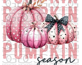 Pink Pumpkin Season PNG File: 300 DPI (Digital Download)