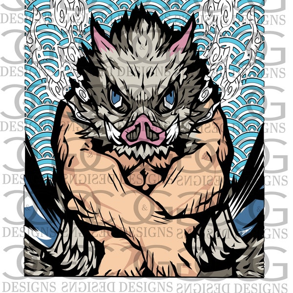 Boar Slayer of Demons ANIME SVG & PNG For T-Shirts, decals etc.