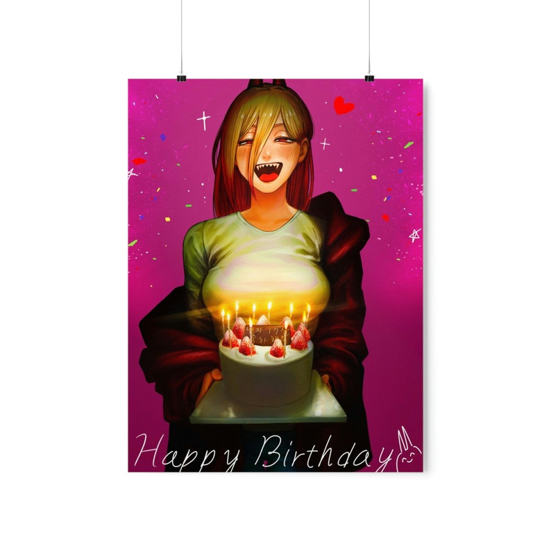 Buy Happy Birthday Chainsaw Man Poster power Online in India Etsy