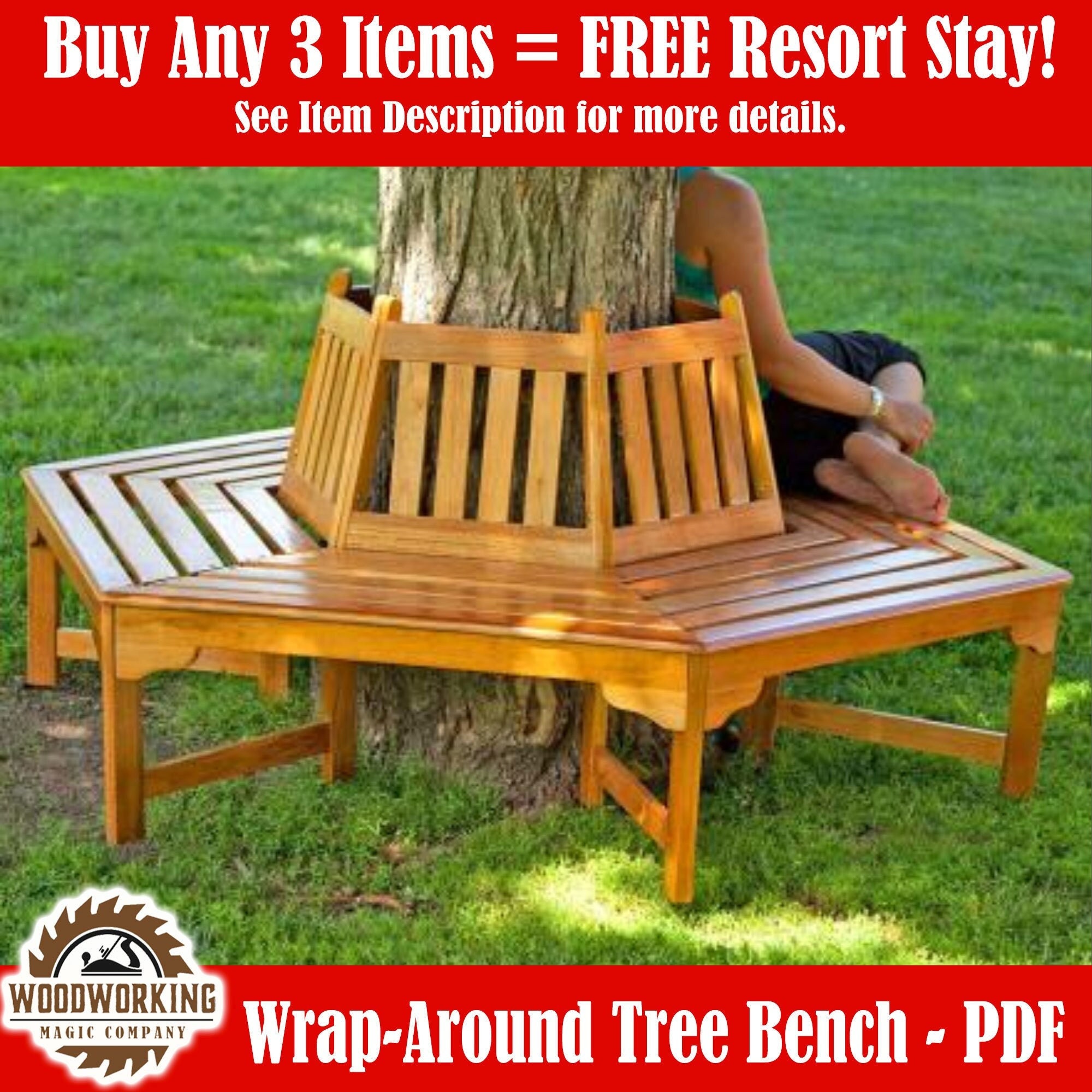 Round Tree Bench Wrap Around Outdoor Backyard Garden Tree Etsy
