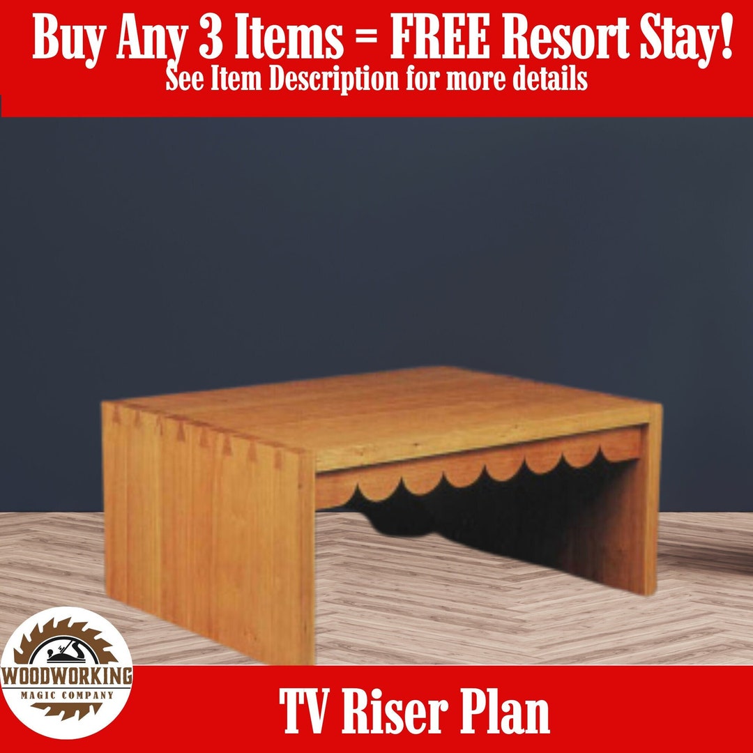 Wood Tv Riser Plan DIY Monitor Riser Woodworking Plan Tv Etsy