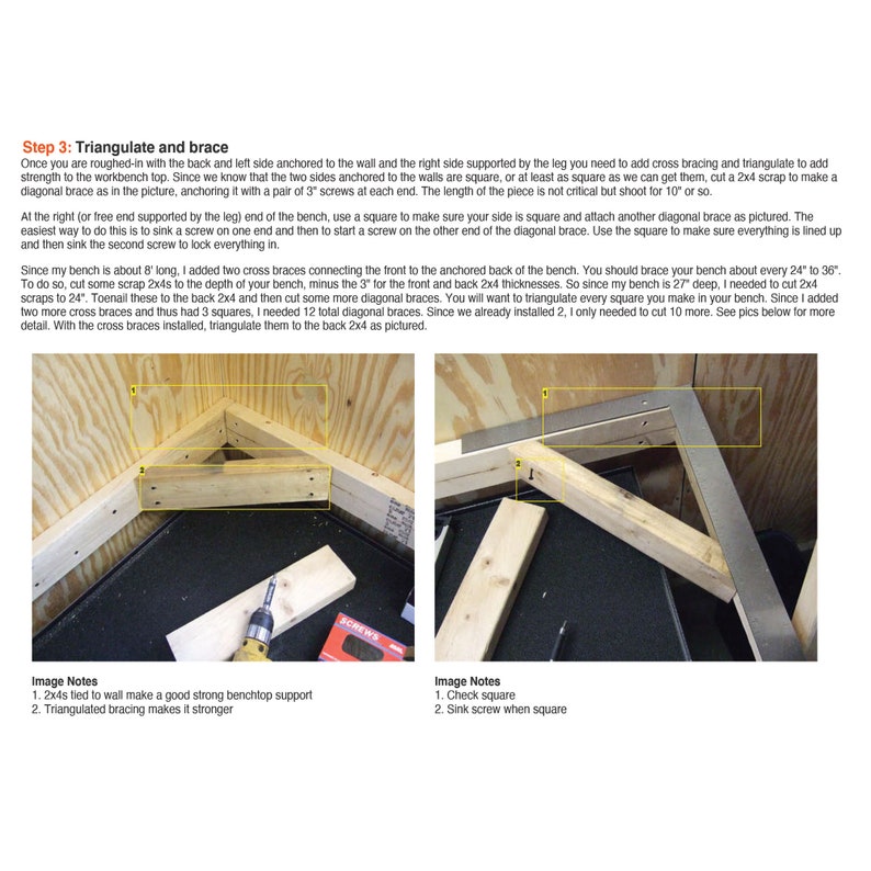 Table Saw Workbench Plans Solid DIY Wood Table Step by Step Etsy