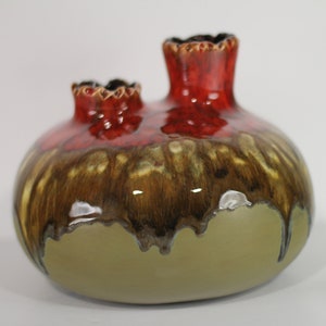 MCM Studio Pottery Vase: German Volcano Fat Lava Drip Glaze