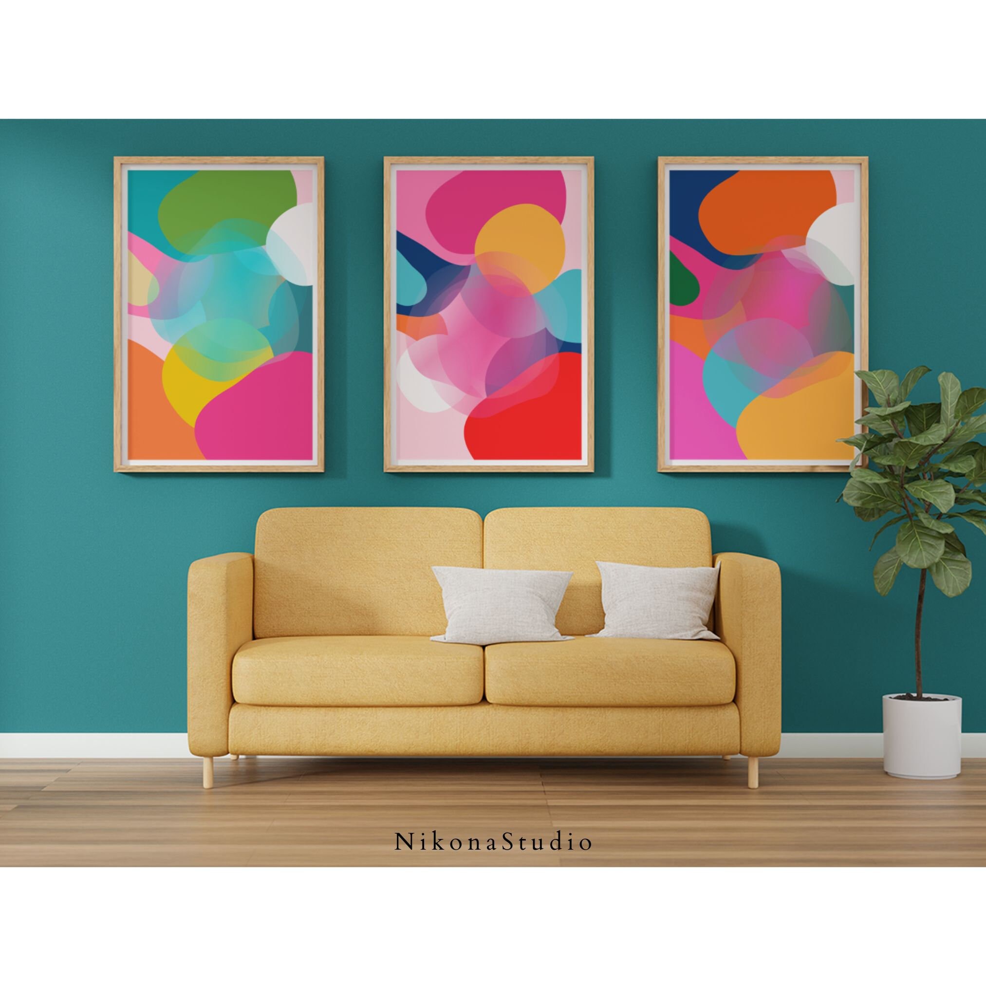 Printable Set of 3 Prints Abstract Wall Art Kids Art - Etsy