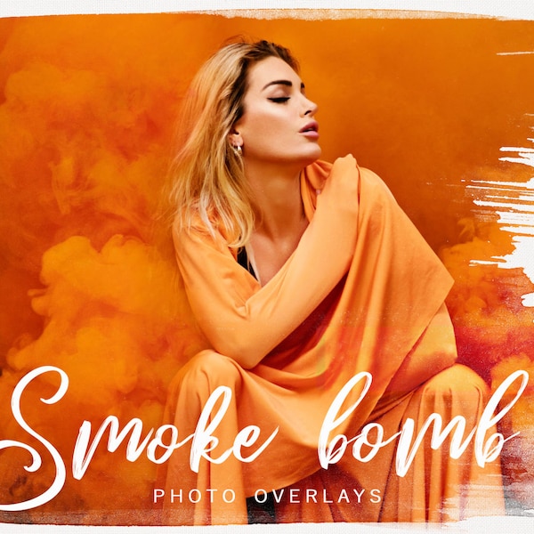 Realistic Smoke Bomb PNG photoshop overlays