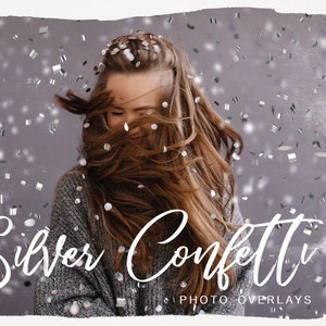 Silver Confetti PNG photoshop overlays
