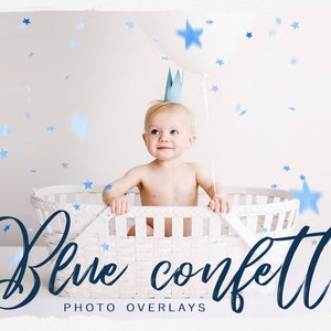 Blue Confetti PNG photoshop overlays