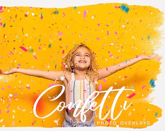 Veelkleurige Confetti PNG&JPEG Photoshop-overlays