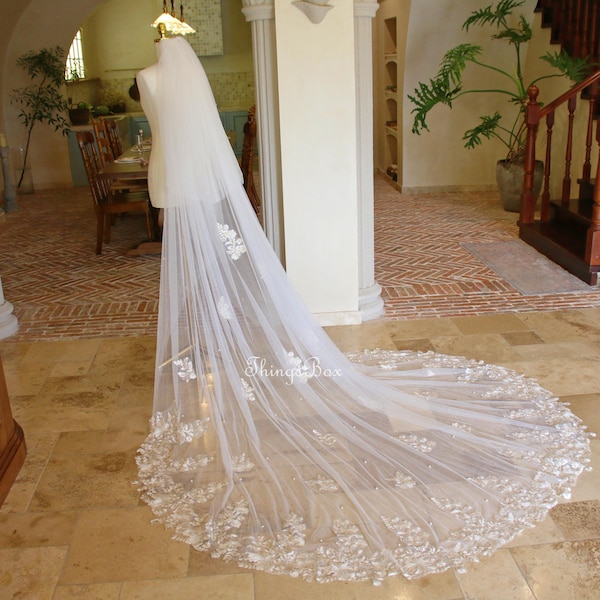 2 Layer Soft Tulle Wedding Veil Cut Edge Long Bridal Blusher Veil in White ,Off White , Ivory , Champagne
