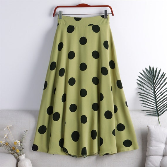 Polka dot skirt chiffon top
