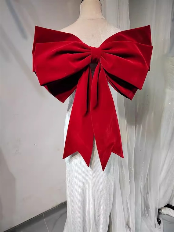 red ribbon wedding dress Buy Large Red Velvet Bow Wedding Dress Prom Dress Bow Detachable Bow for Bridal  Dress, Wedding Accessory Custom Color Bow Online in India