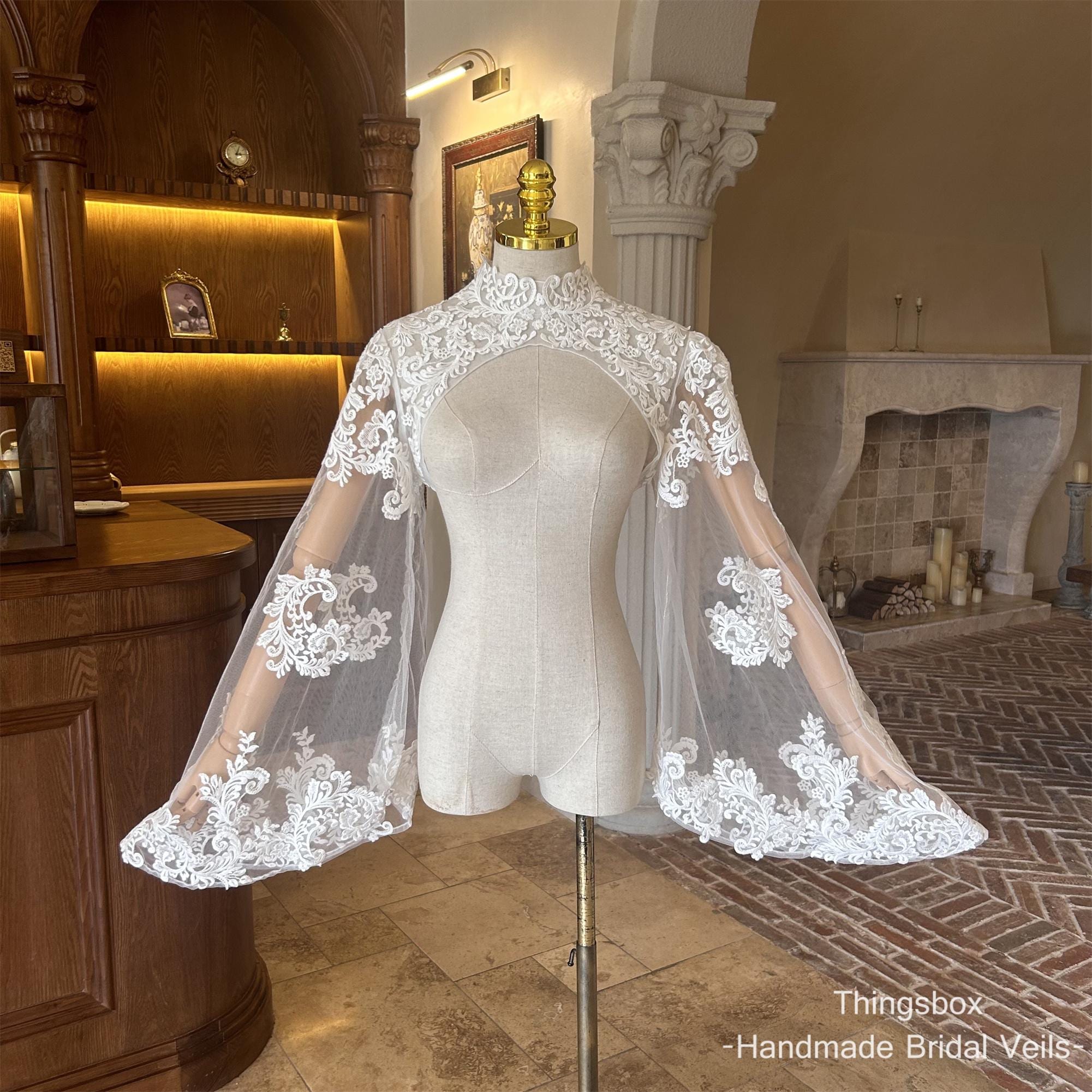 open lace back dress Nude Luxury Long Sleeves Muslim Evening Dresses with Cape SS369A – DreamyVow