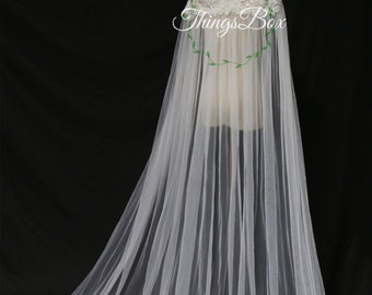 Gorgeous Beaded Lace Wedding Cape Tulle Lace Shawl with Train Bridal Dress Cape Ivory Wedding Accessories Custom Length