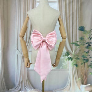 Doppelschleife Rosa Satinschleife Blaue Taftschleife Hochzeitskleid Schleife Abnehmbare Schleife für Brautkleid, Hochzeitsaccessoire