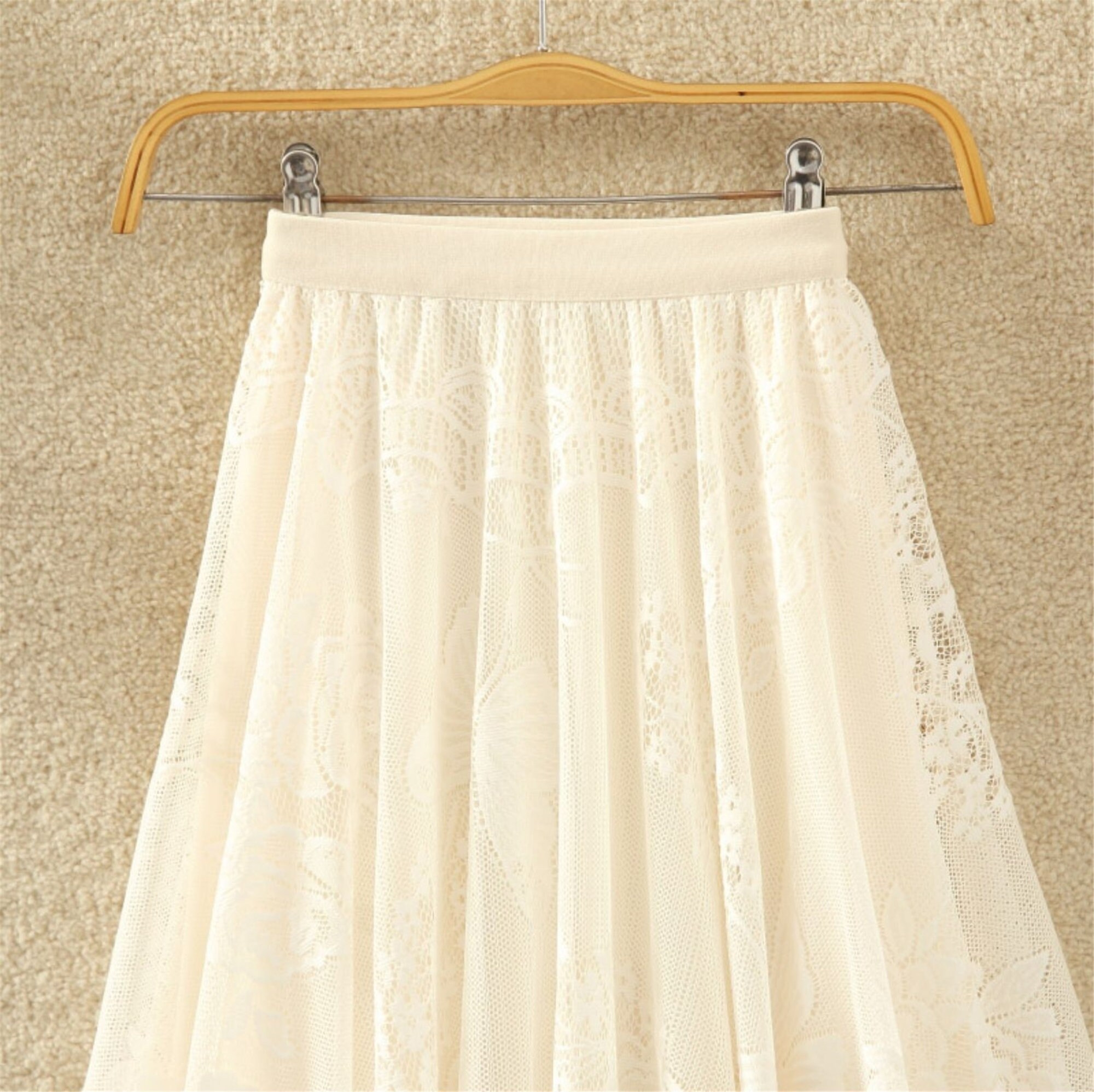 Hollow Lace Skirt,maxi Skirt,high Waist Skirt,a Line Full Skirt,women Long Lace Skirt,solid Lace ...
