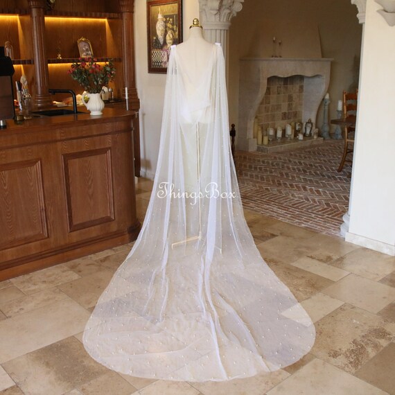 New Handmade Cape Wedding Veil Bridal Bride bridal soft Ever Cape Tulle Wedding Veil | Bridal Veils main image 3