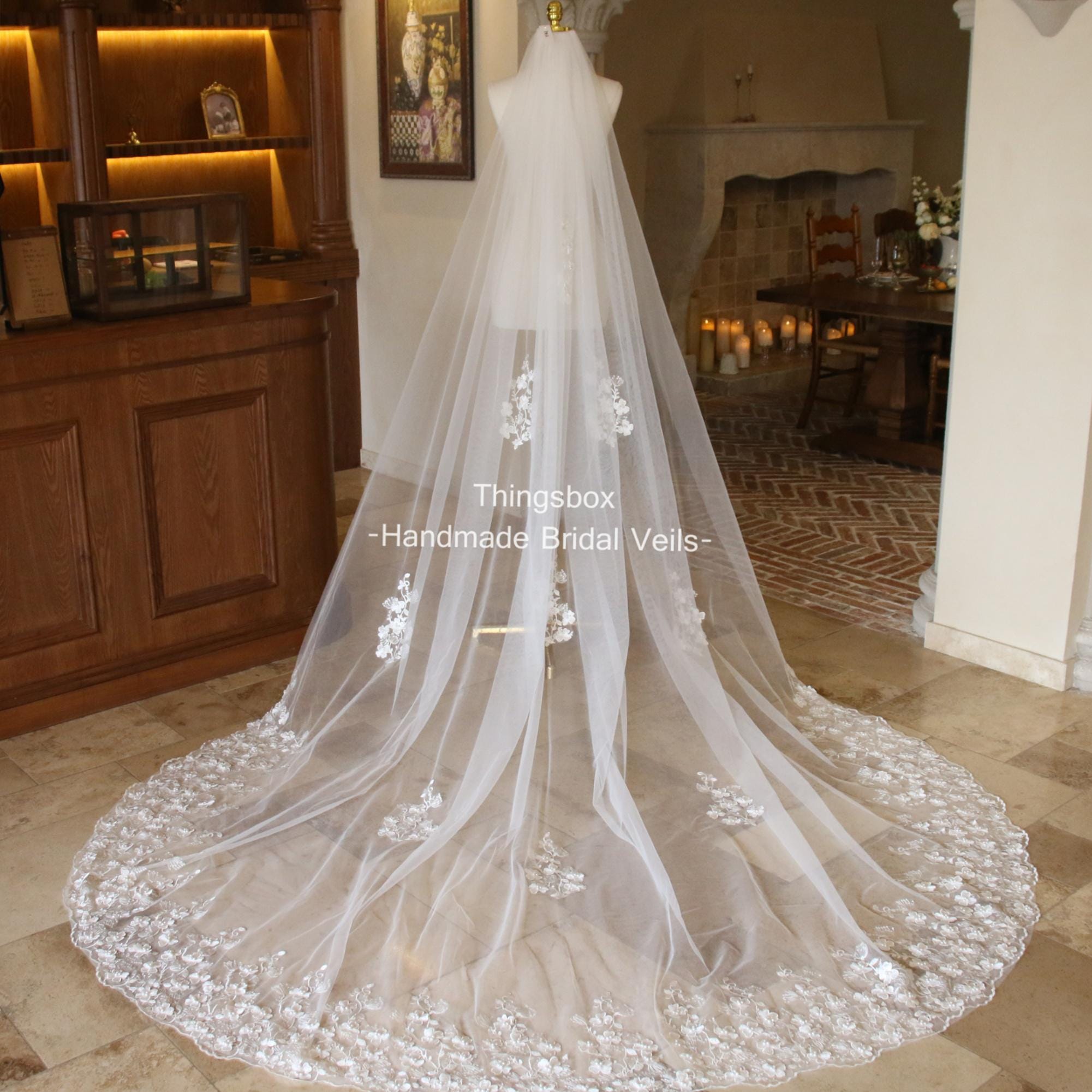 Chic Nation White Bridal Veil The Hailey Pearl Veil – Jay Kay Braids and Bridal main image 4