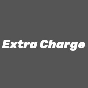 May include: White text on a gray background that reads "Extra Charge".