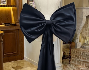 25"x16" Lager Black Ribbon Bow Double Taffeta Bow Wedding Dress Satin Bow Train Red Detachable Ribbon Bow Bridal Wedding Decor Bows Custom